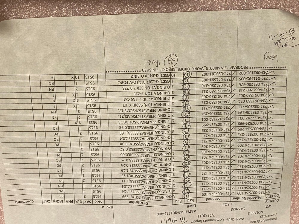 849-801425-400, LAM Research, KIT, O-Ring, Clean, PRLST,SRC