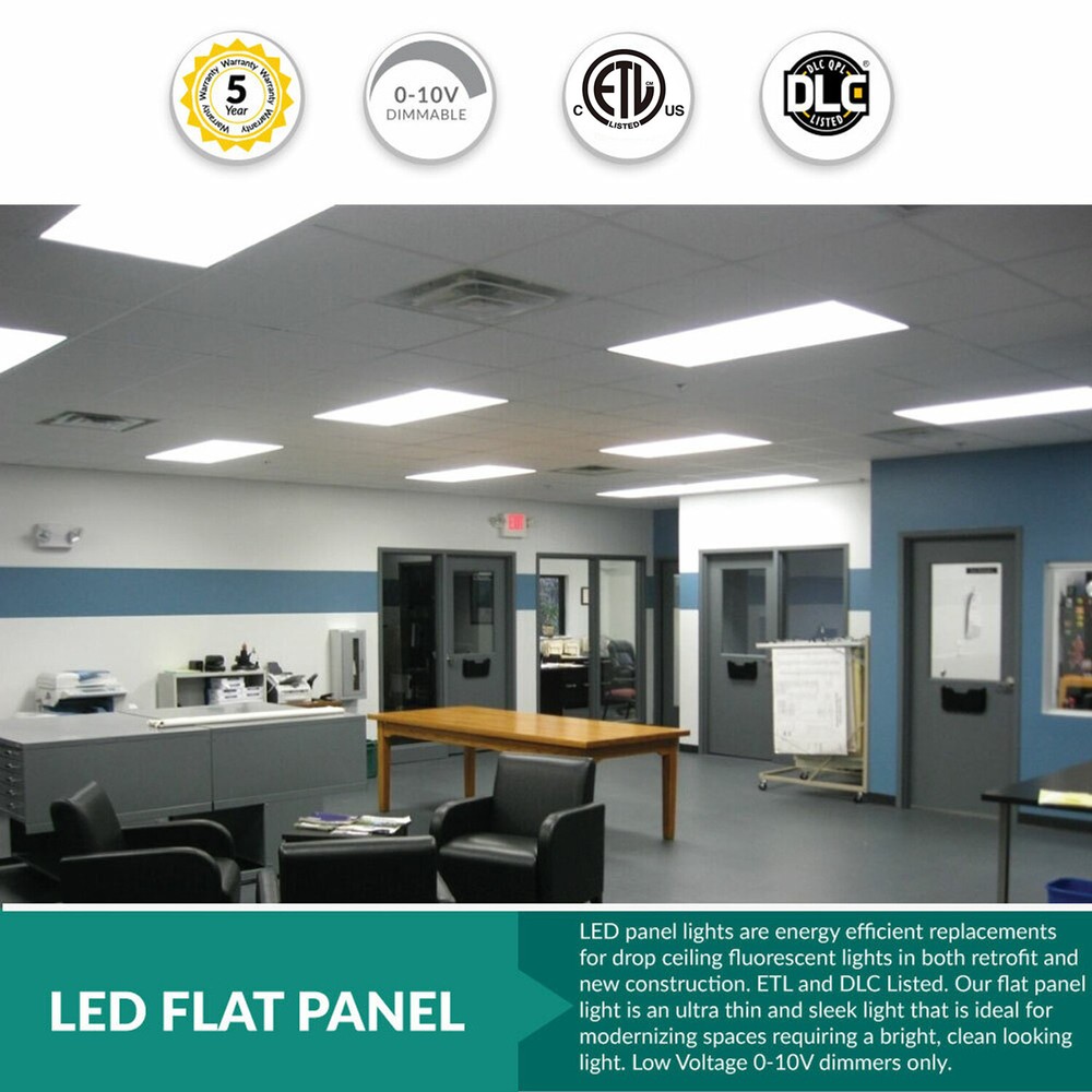 4 Pack 2x4 LED Panel Light 5000K Daylight White Ceiling Flat Panel Lamp 110-277V