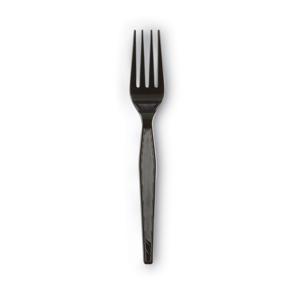 Dixie FH517 Heavyweight Plastic Cutlery Forks - Black (1000/Carton) New