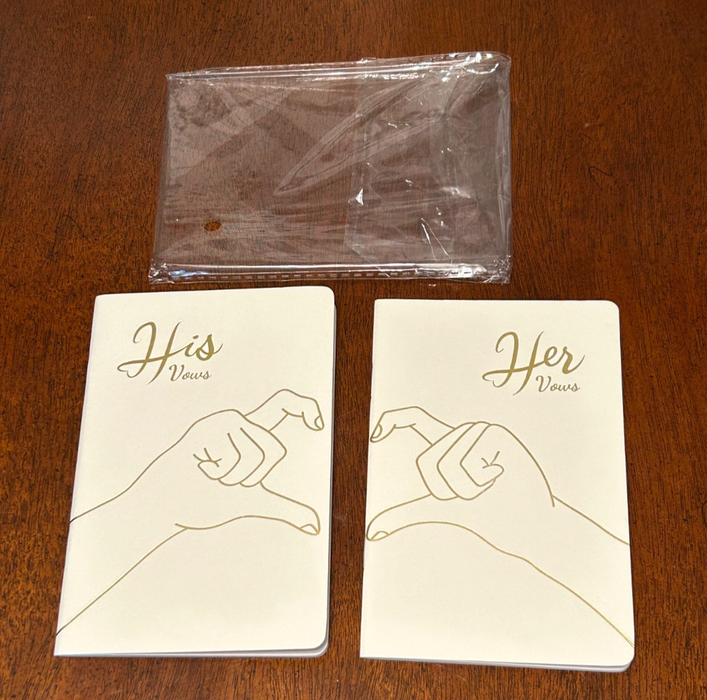 NEW 4" X 6" HIS & HERS WEDDING VOWS BOOKLETS (X8)