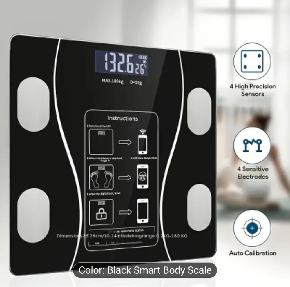 Digital BMI Digital Display Bathroom Scale High Precision Bluetooth W Batteries