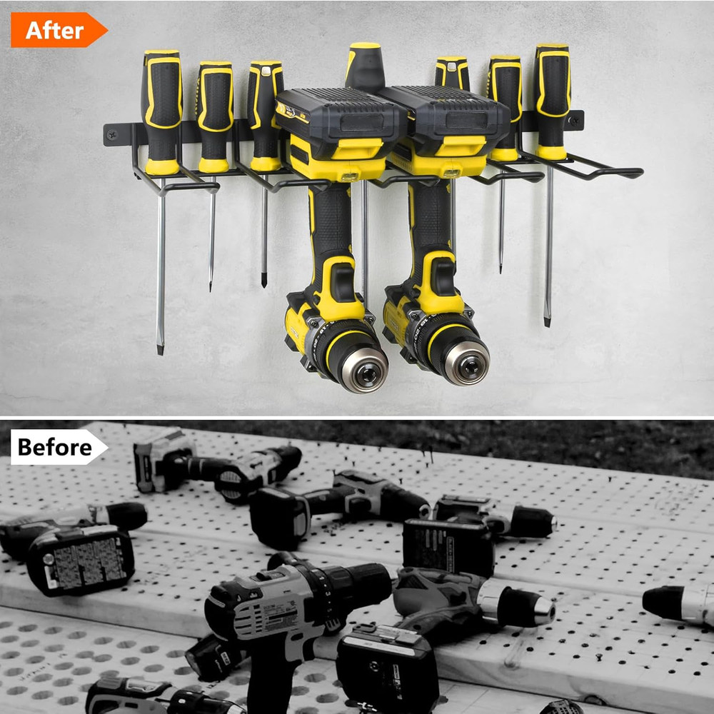 Power Tool Organizer, Cordless Drill Holder Wall Mount, Garage Tool Storage Rack