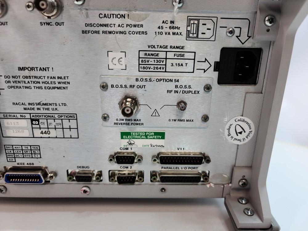 Racal Instruments Wireless Solutions 6113 EDGE Passes Self Tests *Parts*