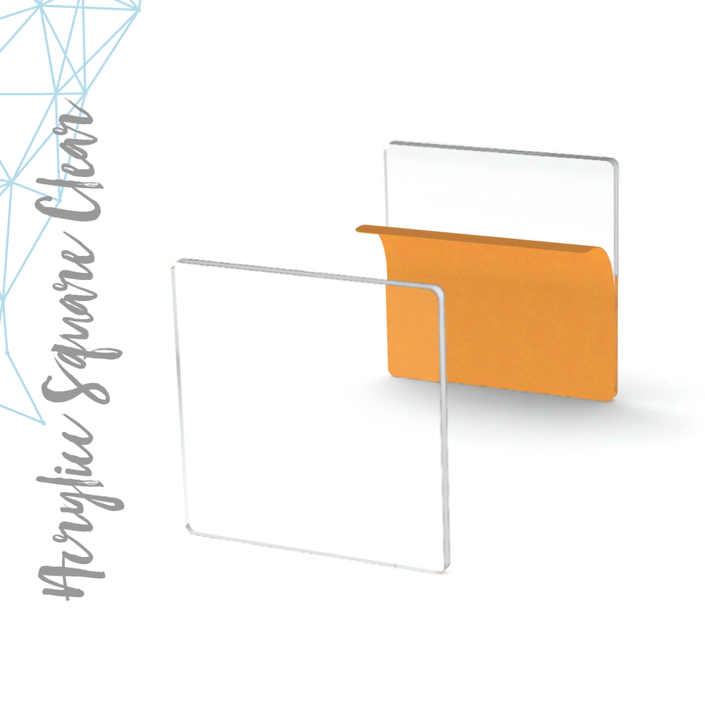 CLEAR ACRYLIC SQUARE BLANK 1/8" THICK- (PACK 25-50-100) SELECT SIZE