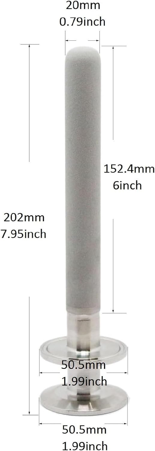 QiiMii Stainless Steel 1.5" Tri-Clamp Diffusion Stone 2 Micron Aeration Stone