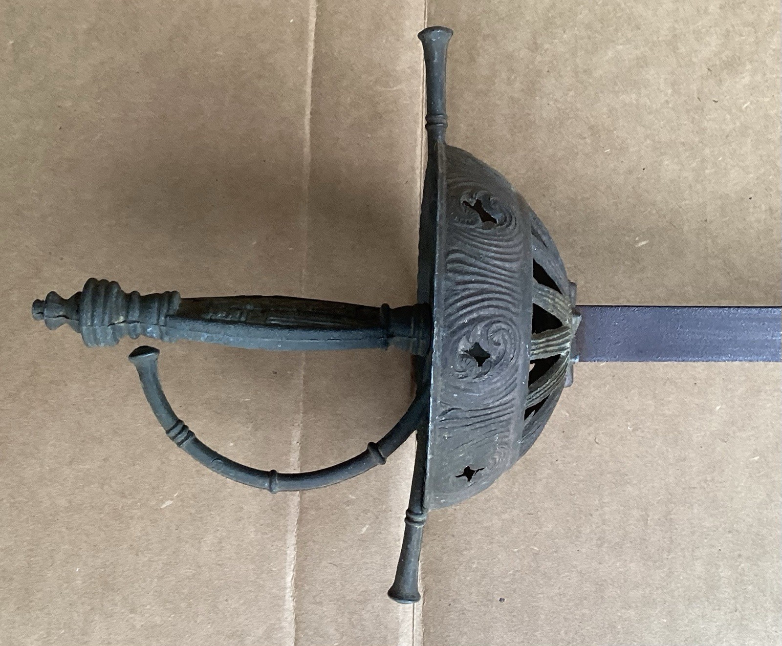 Vintage Cup Hilt Rapier Sword Used Collectible Fencing Decor