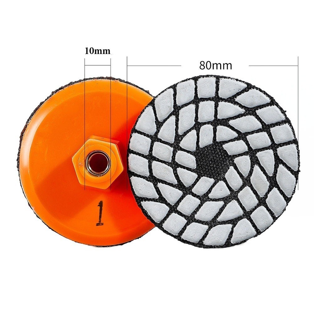 80mm Integrated Dry Polishing Pad Grinding Disc 4 Step M10 Thread for Tile