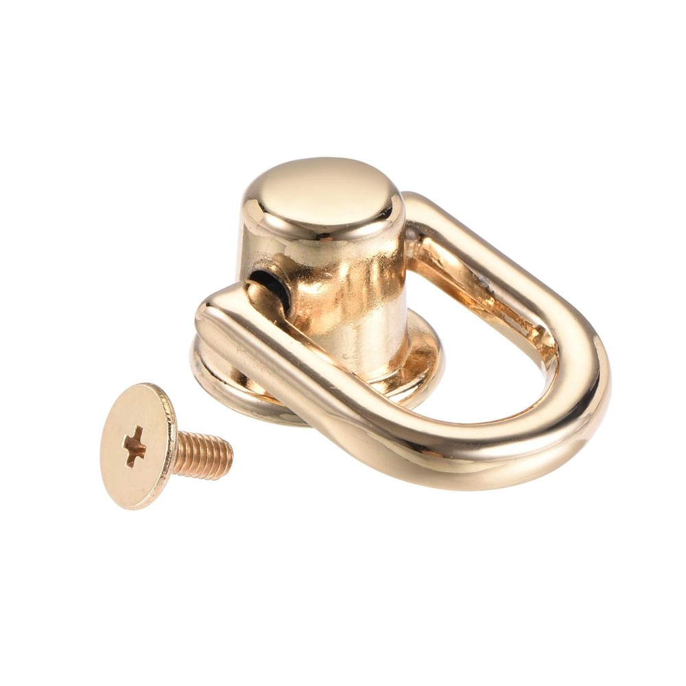 12x10mm Ball Post Head Button Studs with D Ring for DIY Light Gold 4pcs
