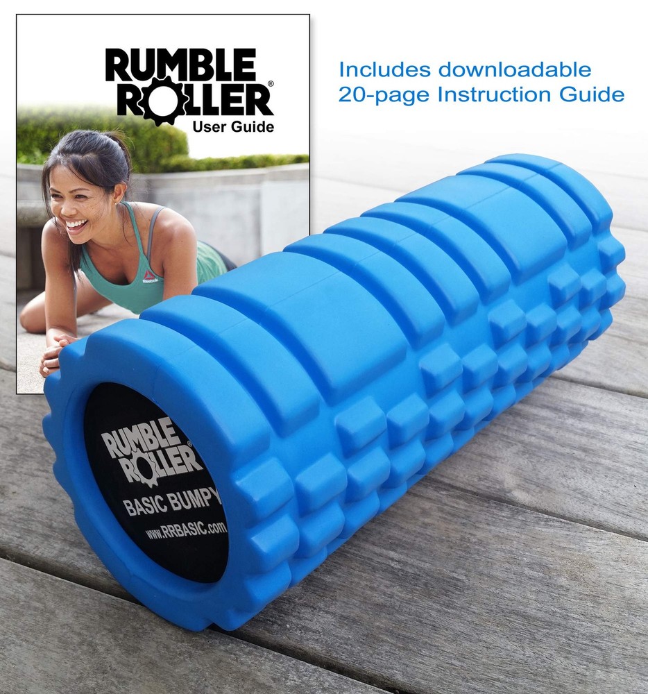 RumbleRoller Basic Bumpy Foam Roller, Solid Core EVA Foam Roller with Grid/Bu...