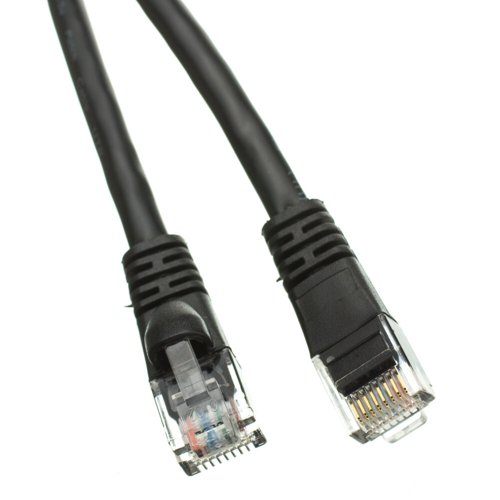Snagless 50 Foot Cat5e Black Network Ethernet Network Patch Cable