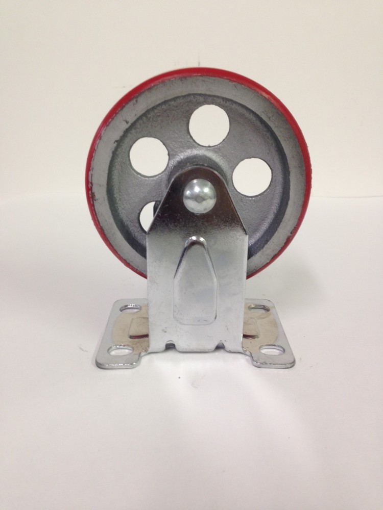 RIGID CASTER WITH 4" X 1.25" POLYURETHANE WHEEL
