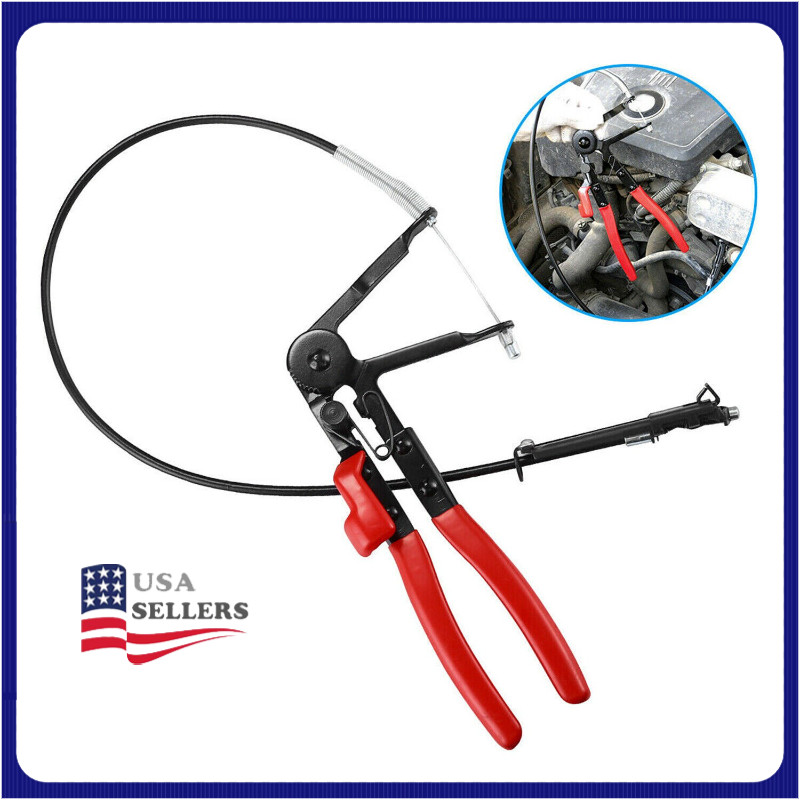 2FT For Fuel Oil Water Hose Auto Tool Flexible Wire Long Reach Hose Clamp Pliers