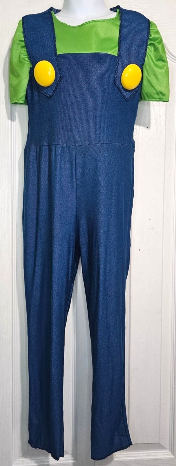 Luigi Super Mario Girls 7-8 Costume Set Hat Gloves Jumpsuit