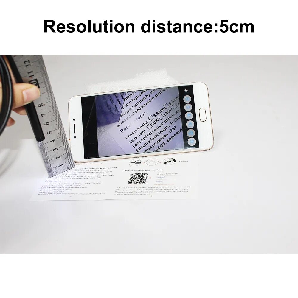 For Android PC 16FT/5M 3 IN 1 Snake Endoscope Borescope Inspection Camera Scope