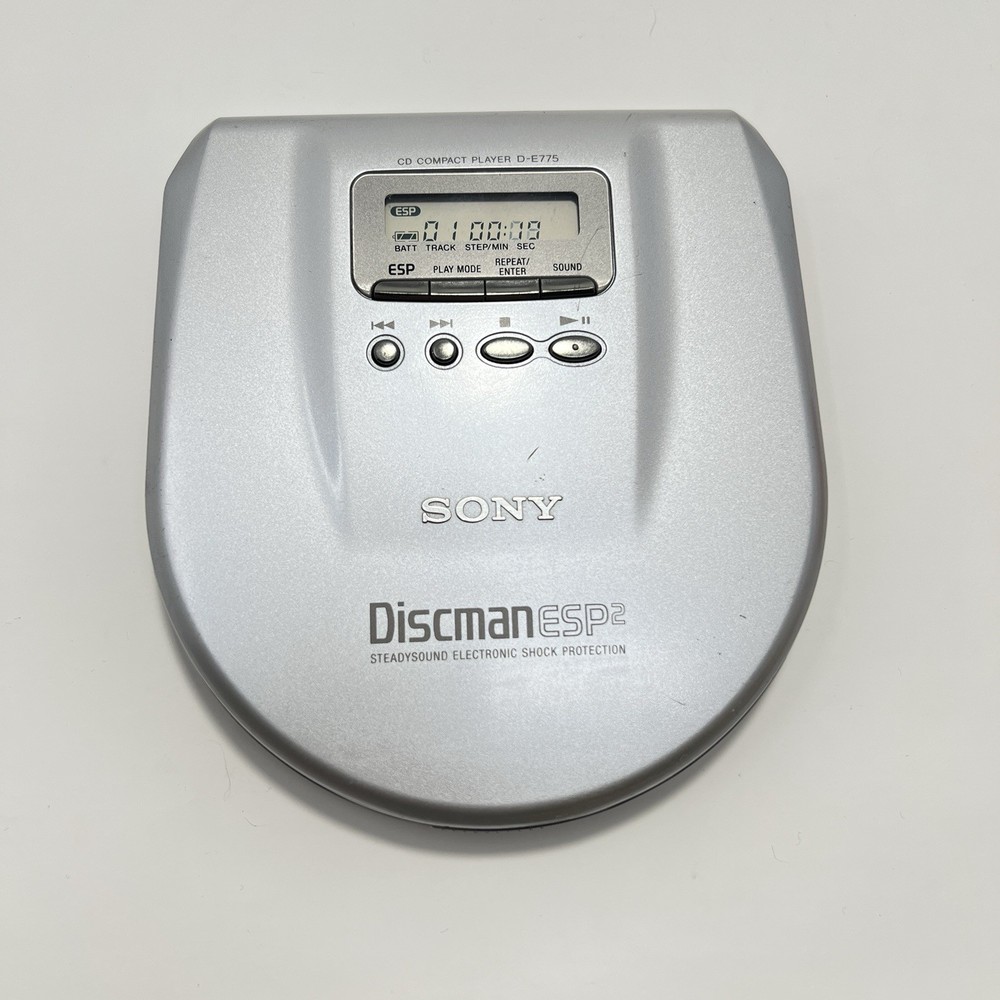 Sony Discman ESP2 Portable Personal CD Player Silver D-E775 Shock Protection