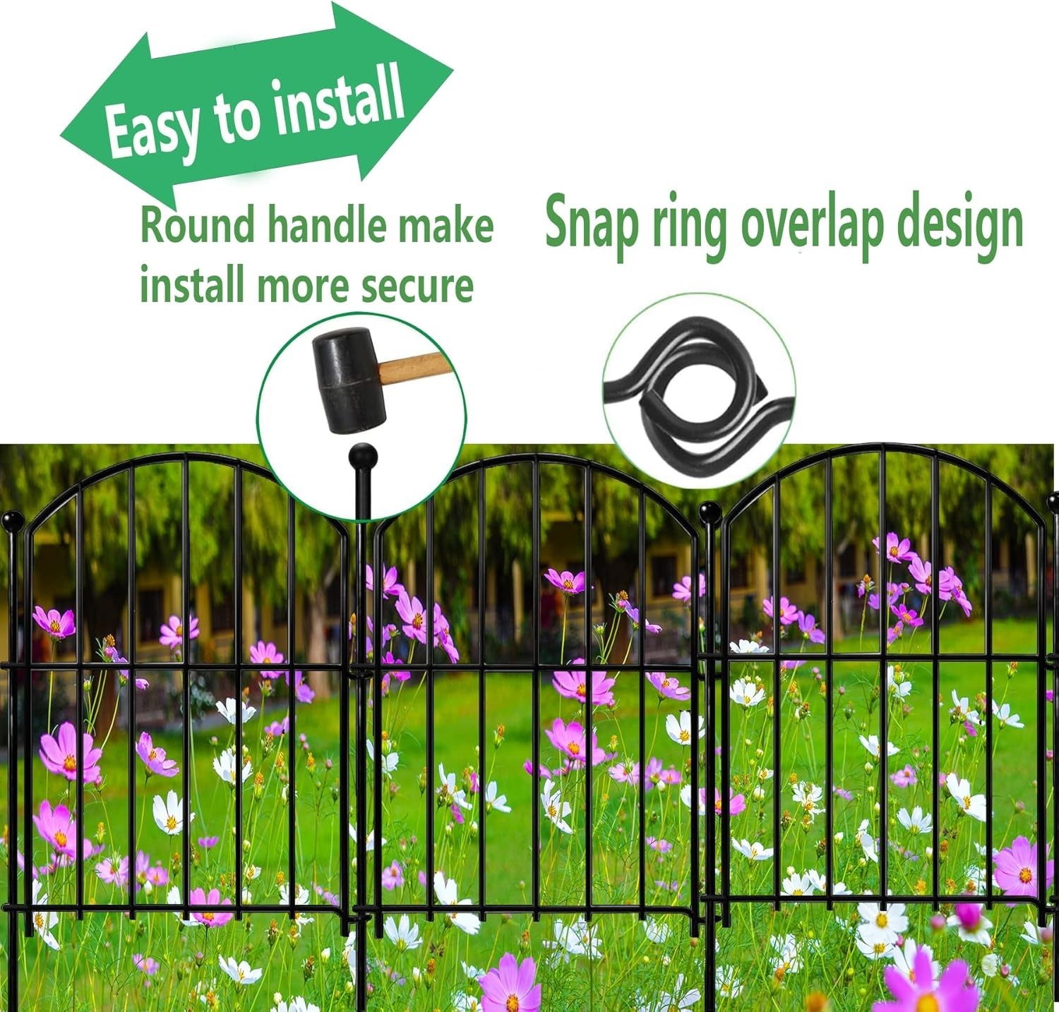20 Pack Garden Fence 21in x21.6ft Rustproof Metal No Dig Fence Animal Barrier