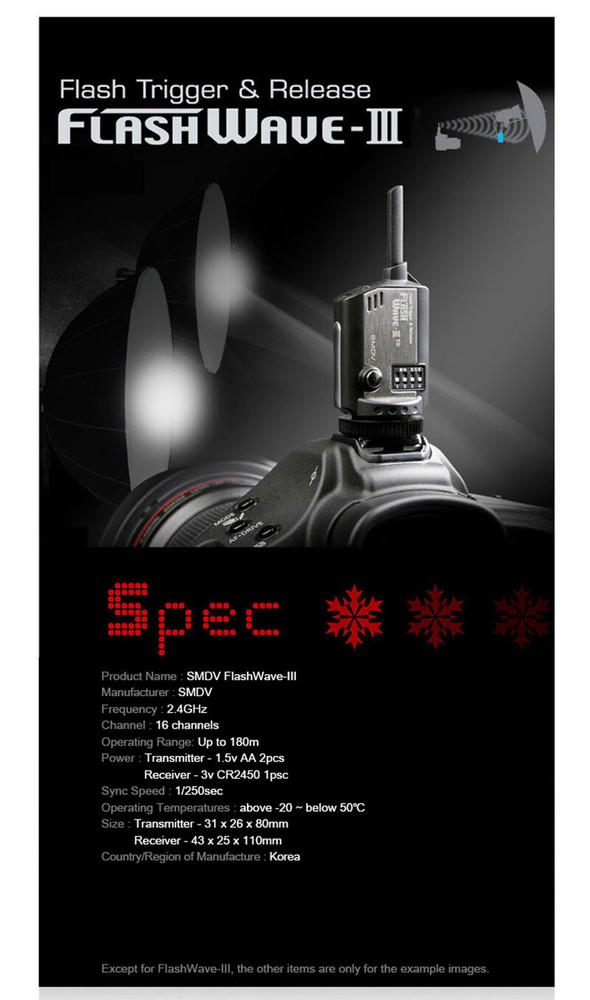 NEW SMDV FLASHWAVE-3 Wireless Flash Trigger Shutter Remote Release Transmitter