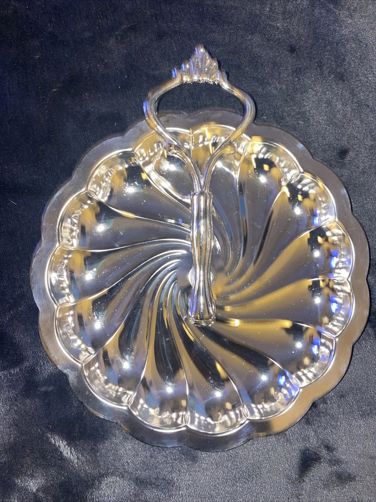 Vtg Warwick Silversmiths Silver Plated Scalloped Server