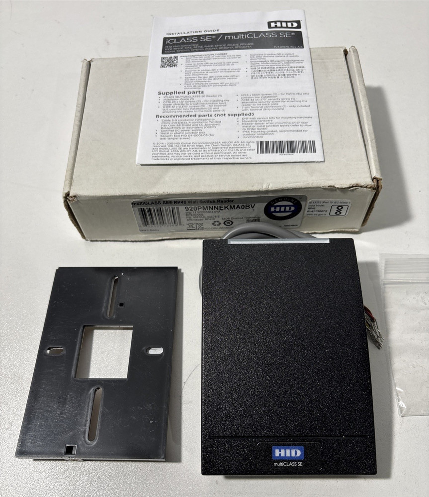 HID 920PMNNEKMA0BV multiCLASS SE RP40 Smart Card Reader, Wall Switch Prox