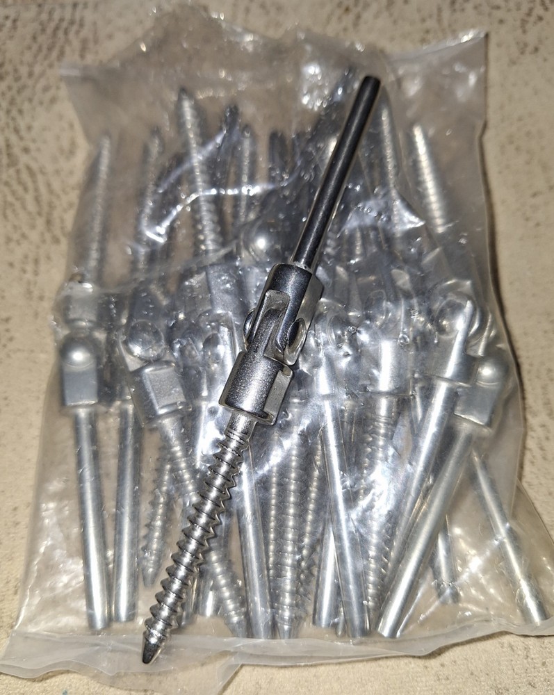 20 Pack 180 Degree Adjustable Angle Threaded Stud Tension End 1/8" T316