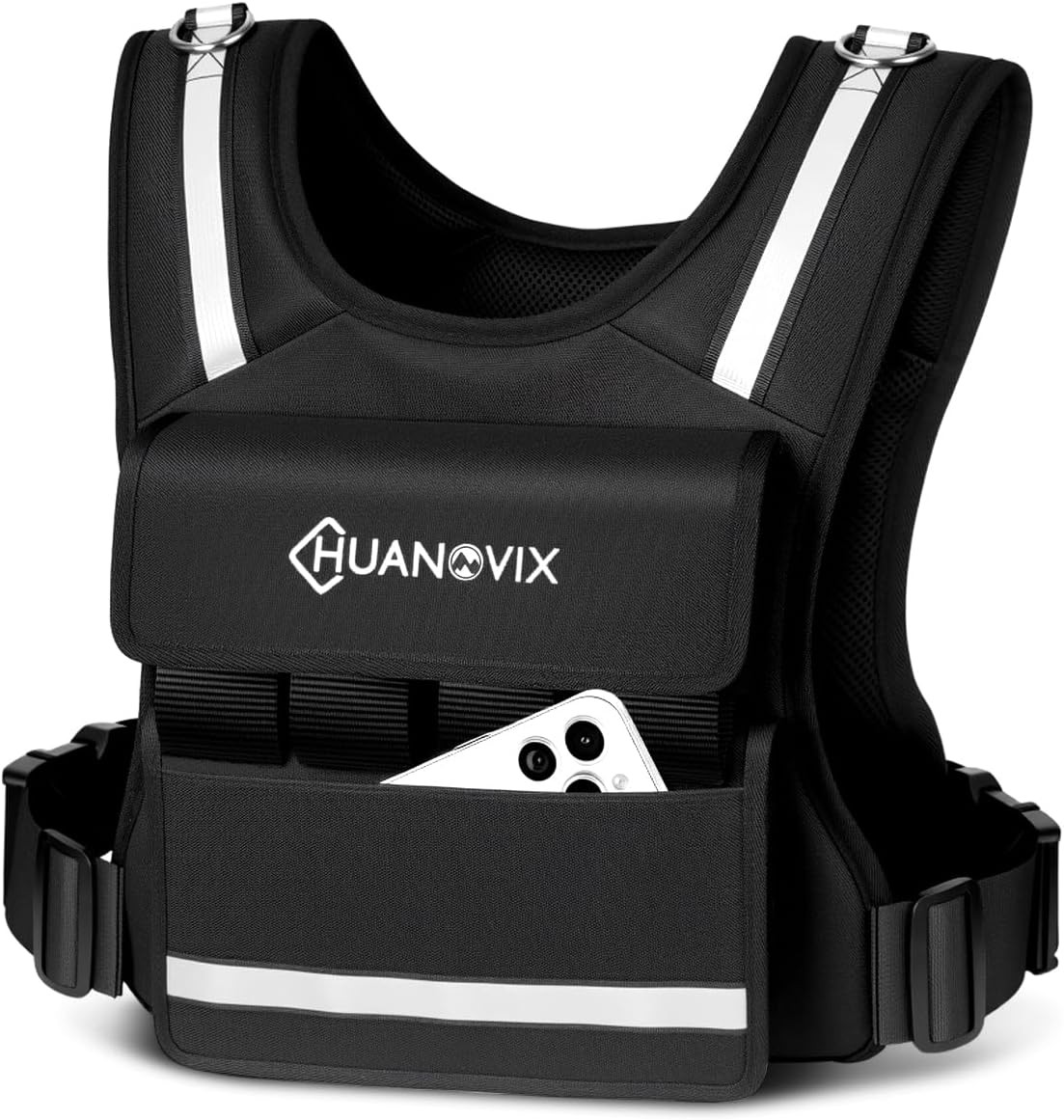 Weighted Vest, 0-40 LBS Adjustable Weight Vest with Reflective Stripe, No Weight
