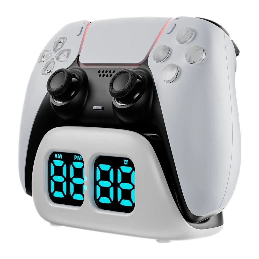 Wireless Fast Charging Dock LED Clock Base PS5 Dual Controller Lighting Stand US