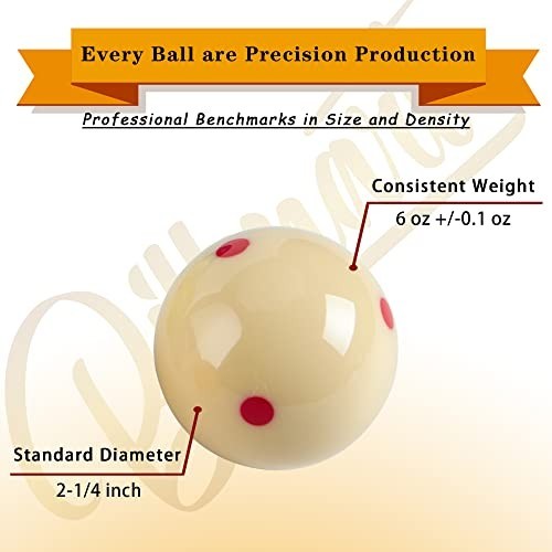 Premium 2-1/4" Billiard Balls Set - Regulation Size Pool Table Accessories - 16