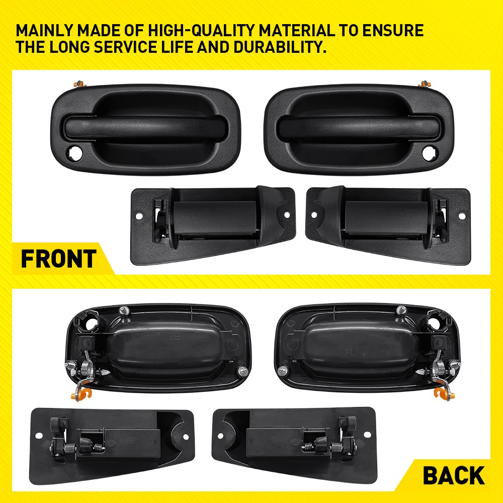 LH RH Front Rear Door Handles Textured Black For GMC Sierra 3500 2001-2007 4-20X