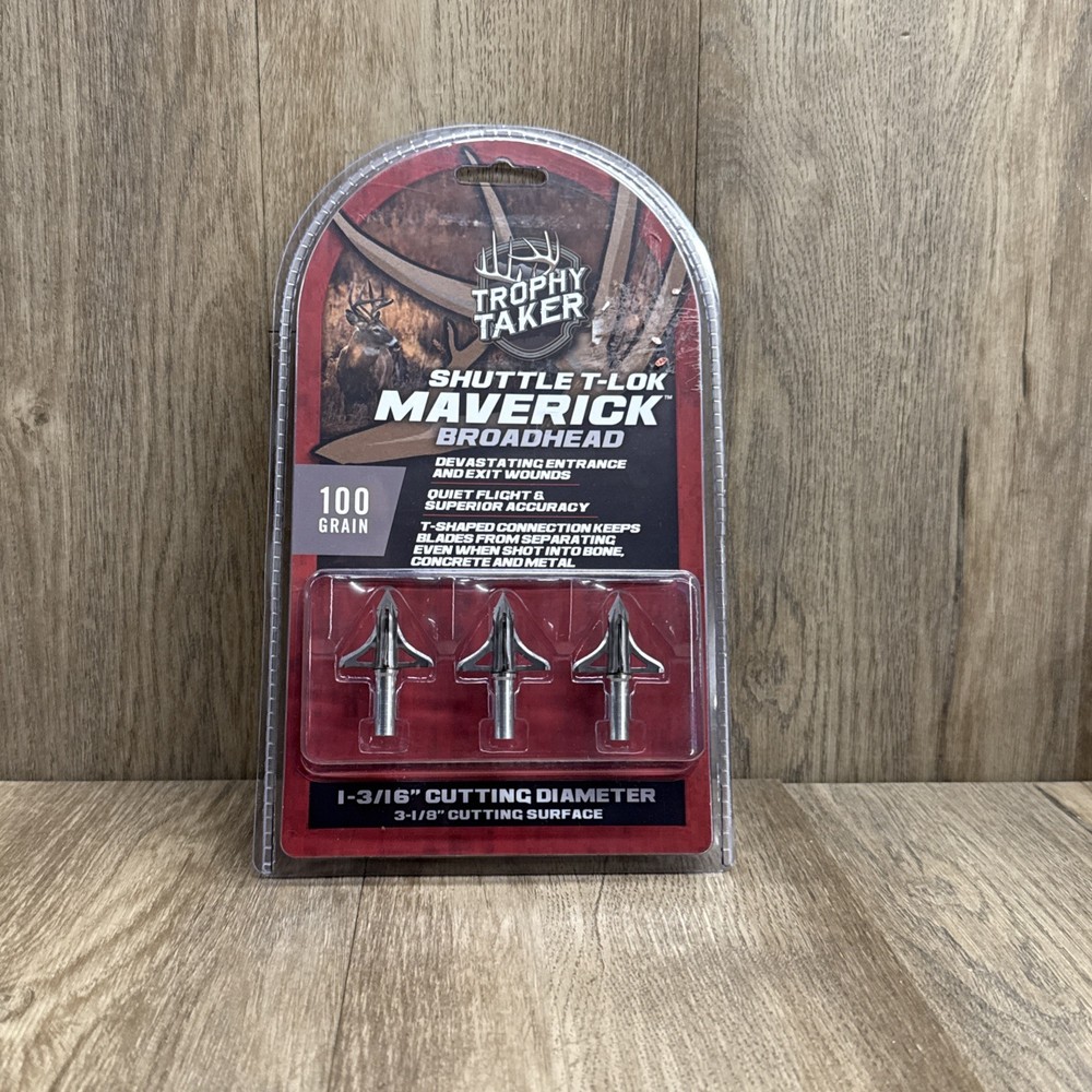 Trophy Taker Shuttle T-Lok Maverick Broadhead  100 Grain 3 Pack