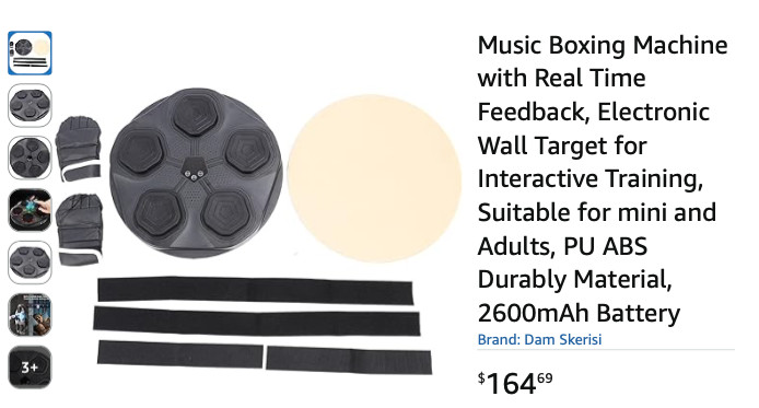 Music Boxing Machine Wall Target w/ Real-Time Feedback Interactive Training- OB