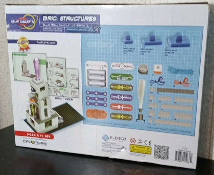 Snap Circuits Bric Structures 130 Piece Building Electronics Kit for Kids 8+ NIB