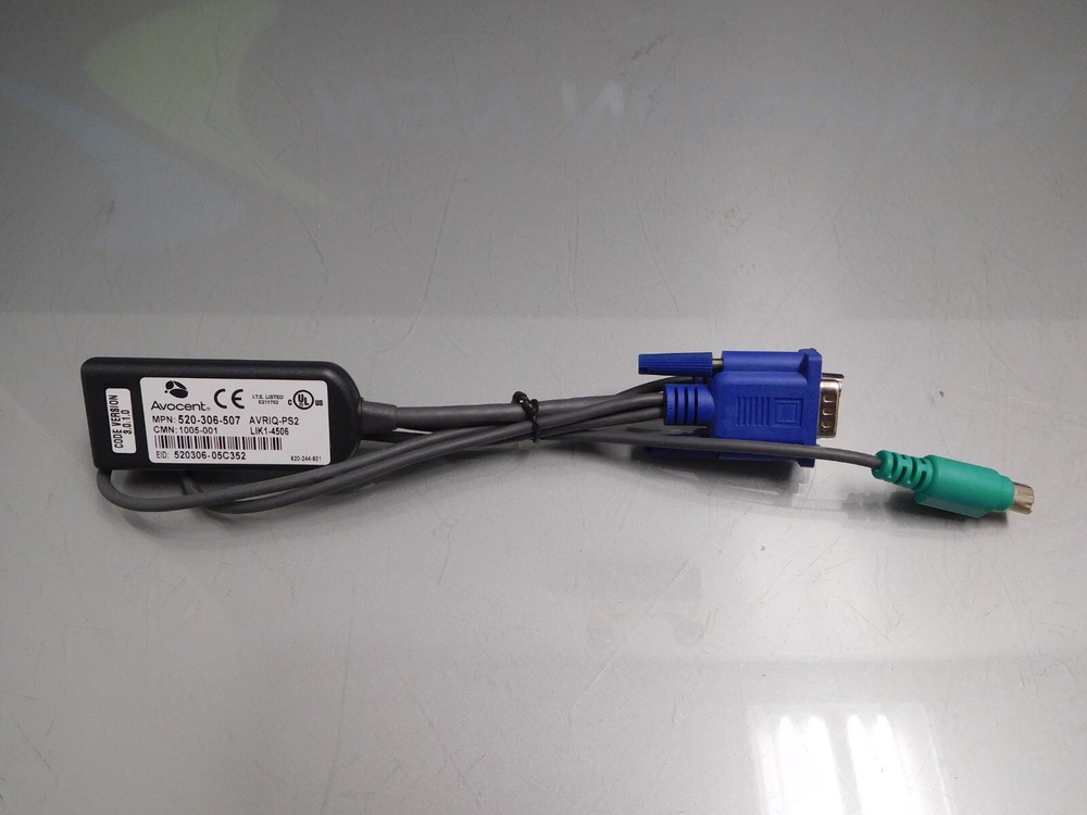 Avocent AVRIQ-PS2 520-306-507 PS2 KVM Server Interface Cable Adapter Module