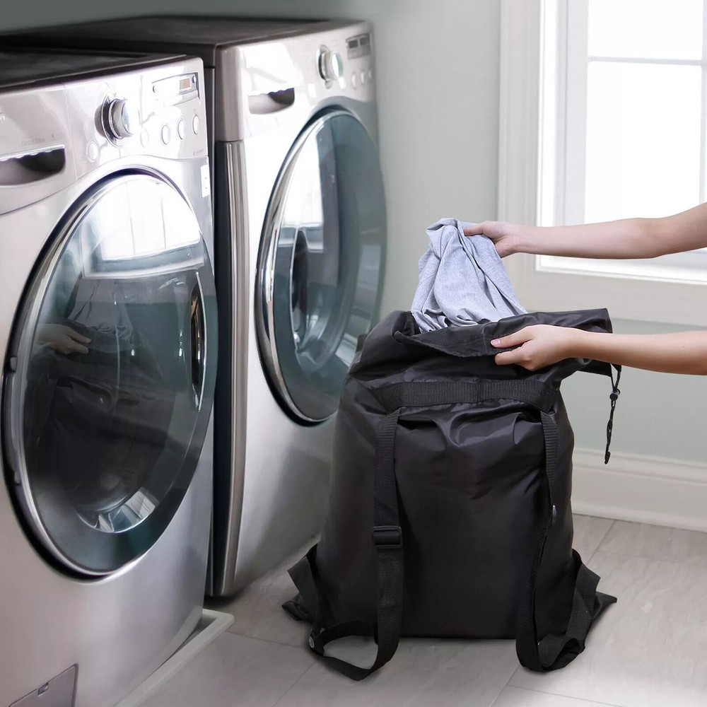 Large Laundry Backpack Bag Luggage Storage Shoulder Strap Heavy Duty Drawstring
