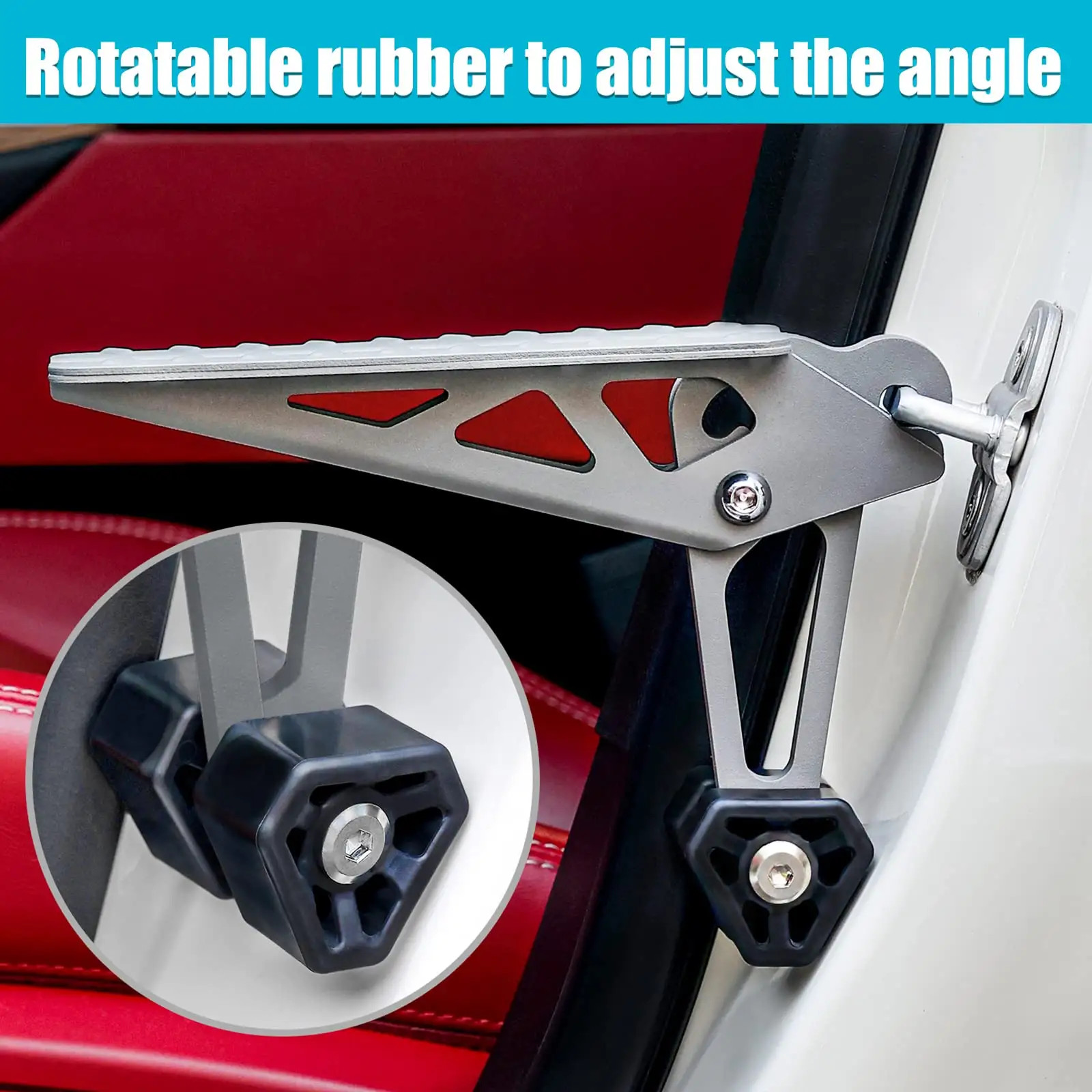 Car Door Step, Foldable Door Latch Hook Step Both Foot Stand Pedal Ladder Univer