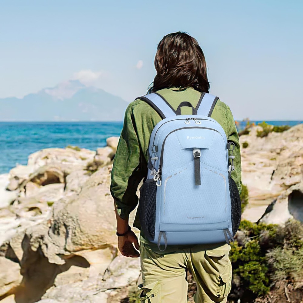 35L Sky-Blue Packable Backpack, Lightweight, Foldable Daypack, Travel, Hike
