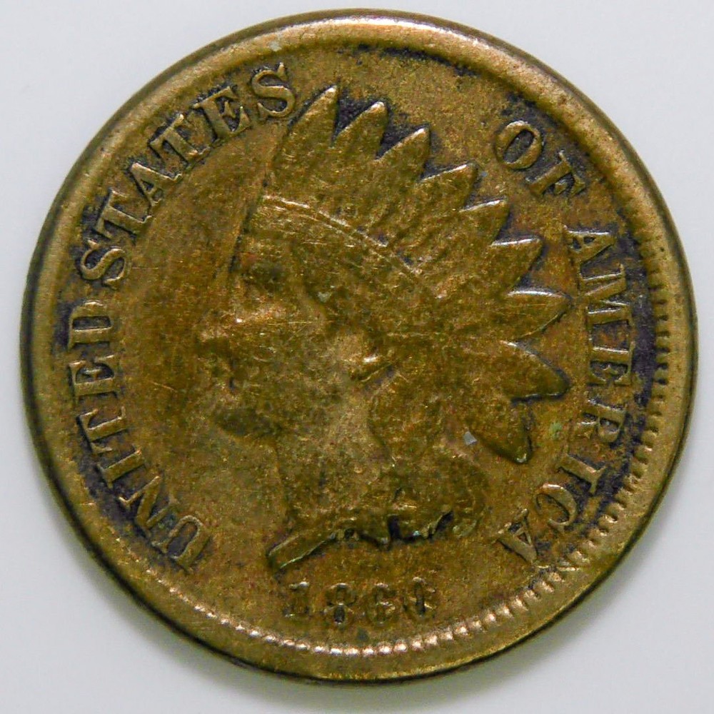 1860 Indian Head Cent F k503