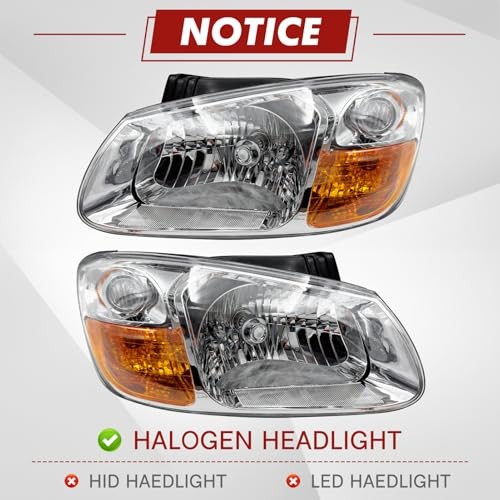 Headlight Assembly Compatible with 2007 2008 2009 Kia Spectra Driver Left Side