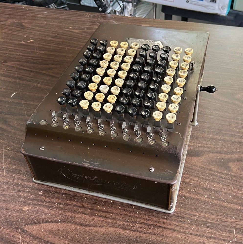 ANTIQUE 1911 COMPTOMETER ADDING MACHINE CALCULATOR FELT & TARRANT BAKELITE KEYS