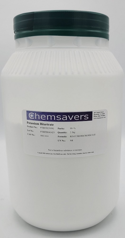 Potassium Bitartrate, 99+%, 2.5kg