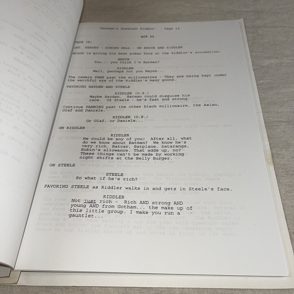 Batman Gotham's Greatest Riddle By Steve Marmel Current Draft Script