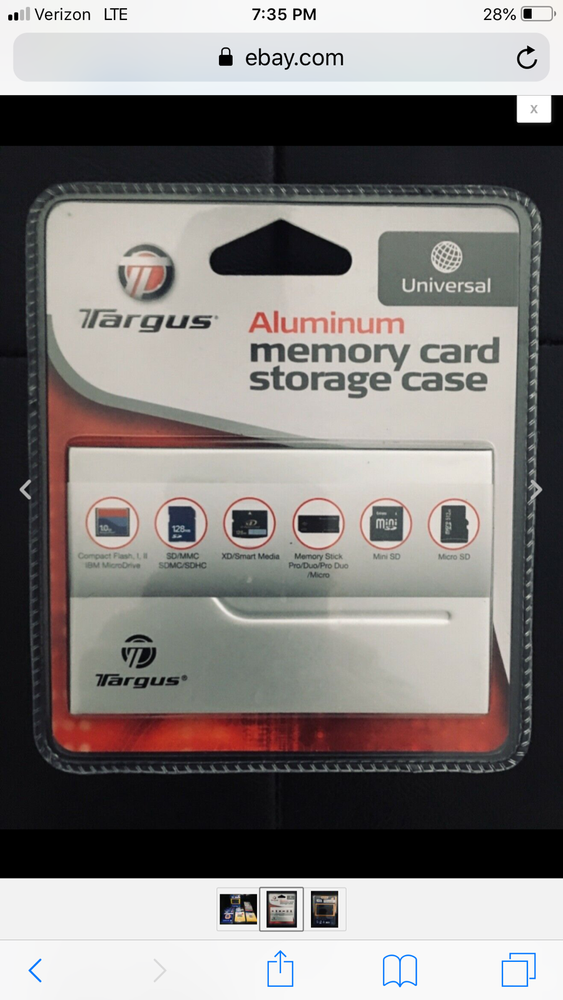 Memory Card Targus Storage Case Wallet Universal - Aluminum