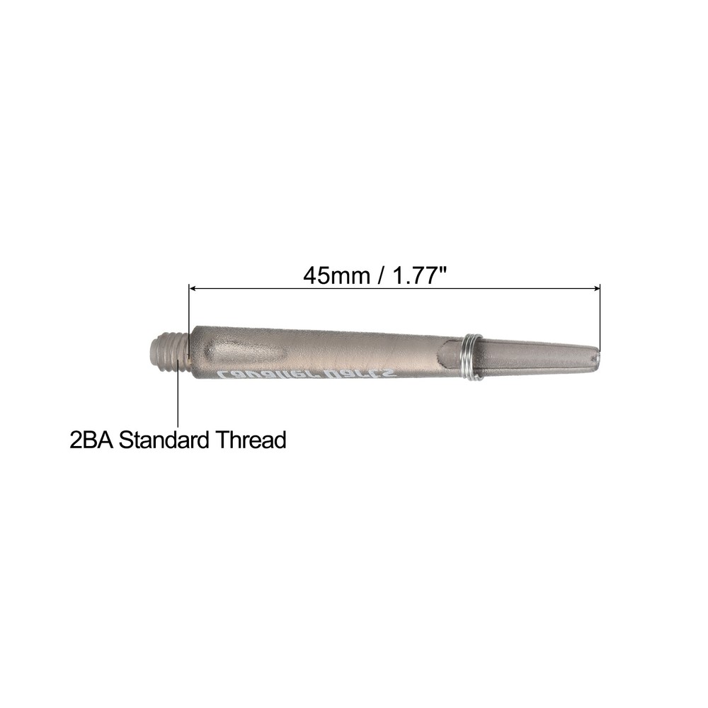 45mm Dart Shafts, Medium 2BA Thread Plastic Dart Stems - 9 Pack (Black)