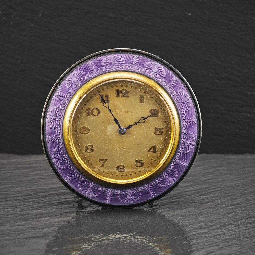 AS IS Art Deco LeCoultre Table Clock Sterling Silver