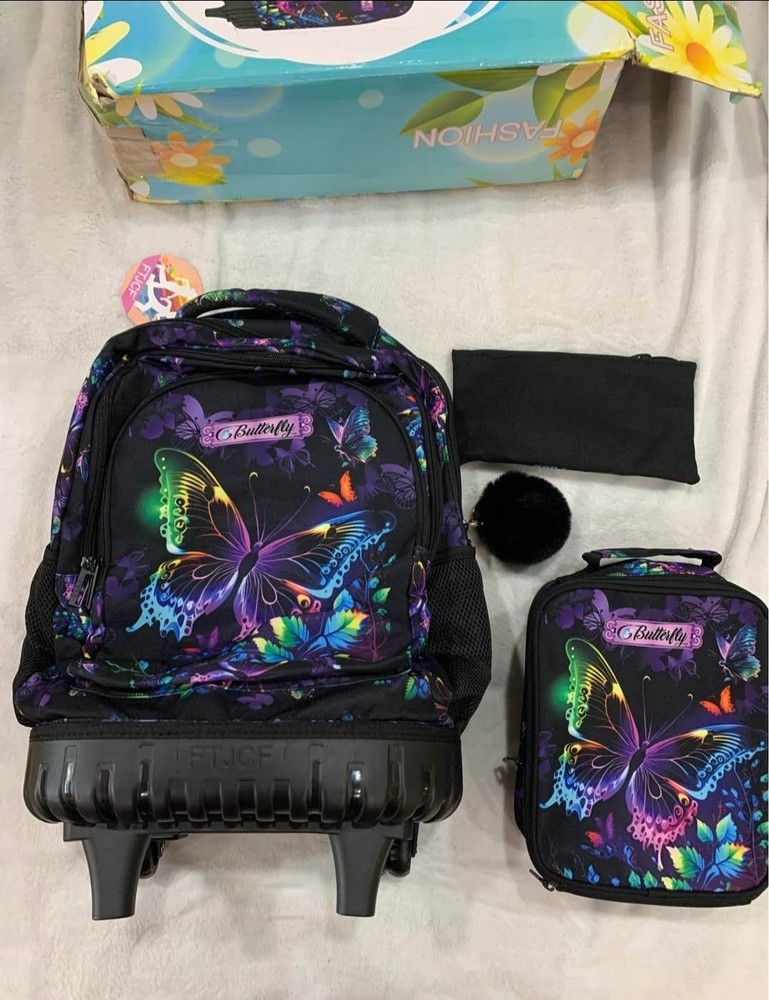 3Pcs Rolling Backpack for Girls