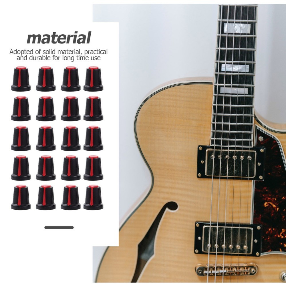 50 Pcs Electric Guitar Potentiometer Knob Handle Plastic Cap Pedal Knobs