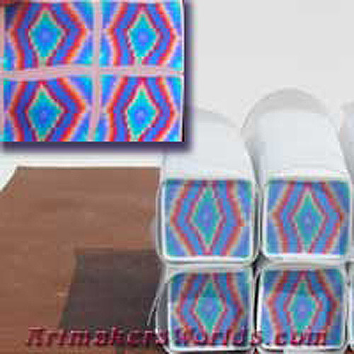 Translucent bargello raw polymer clay cane