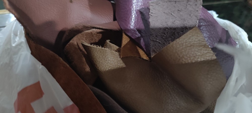 Leather Scrap lot for Craft 2.5LB Mostly Brown
