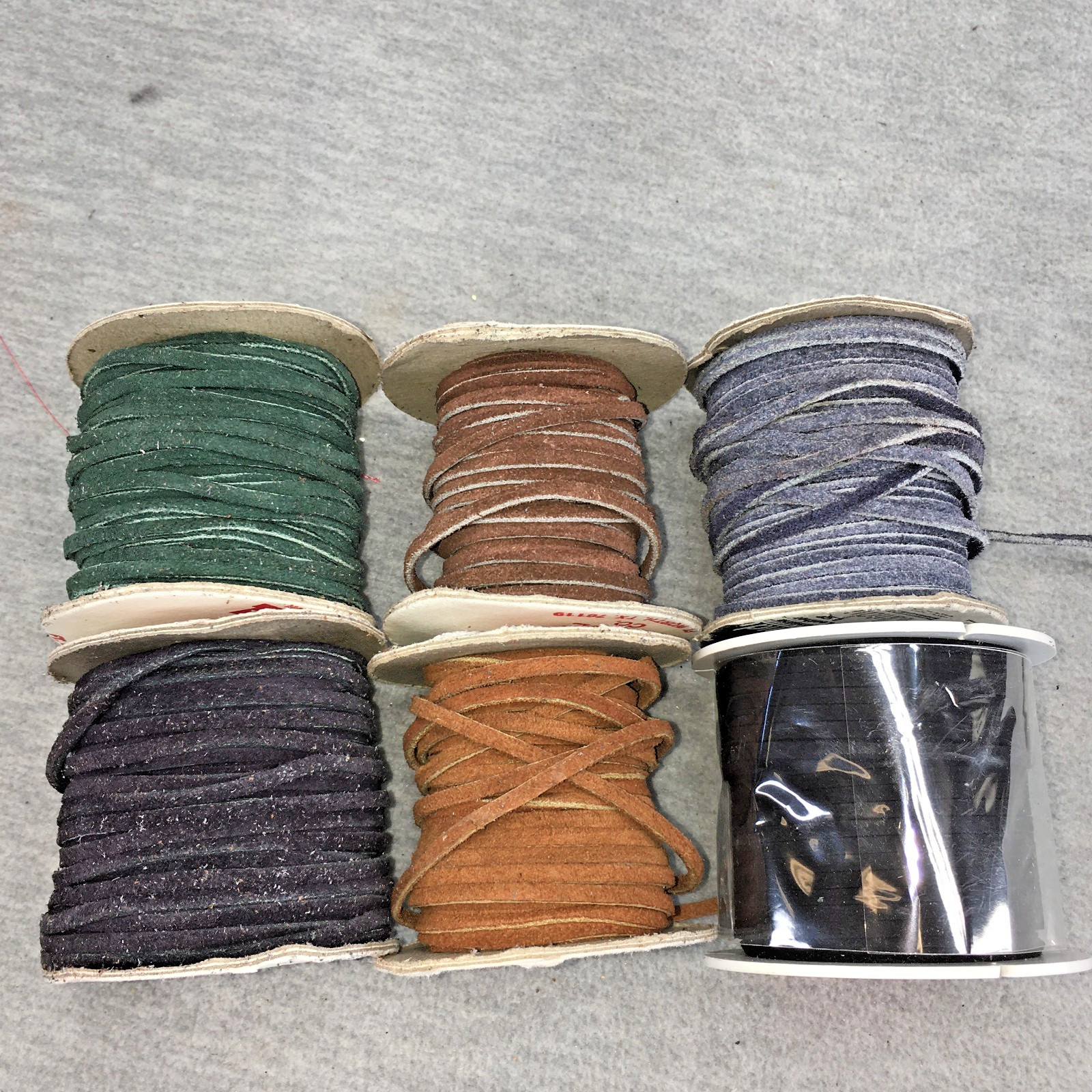 Suede Lace 1/8" x 25yd Spool Craft Leather Lace Various Colors LOT OF 6