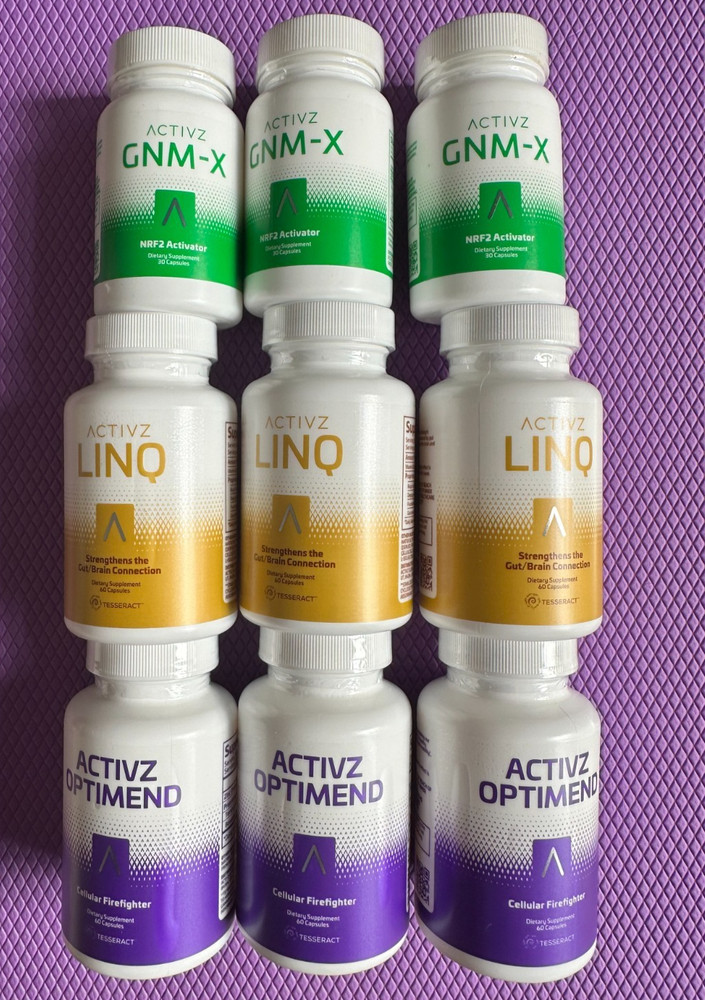 3 Sets  ACTIVZ TRIFECTA Combo - GNMX, Linq, Optimend. Exp 26&27, Authentic.
