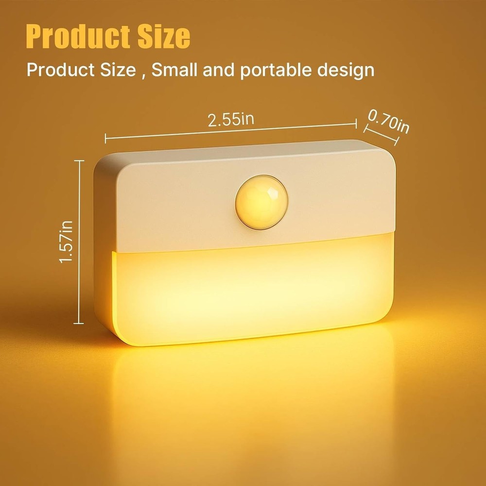 Versatile 8 Pack Wireless Indoor Lights - Motion Sensor Warm White Illumination